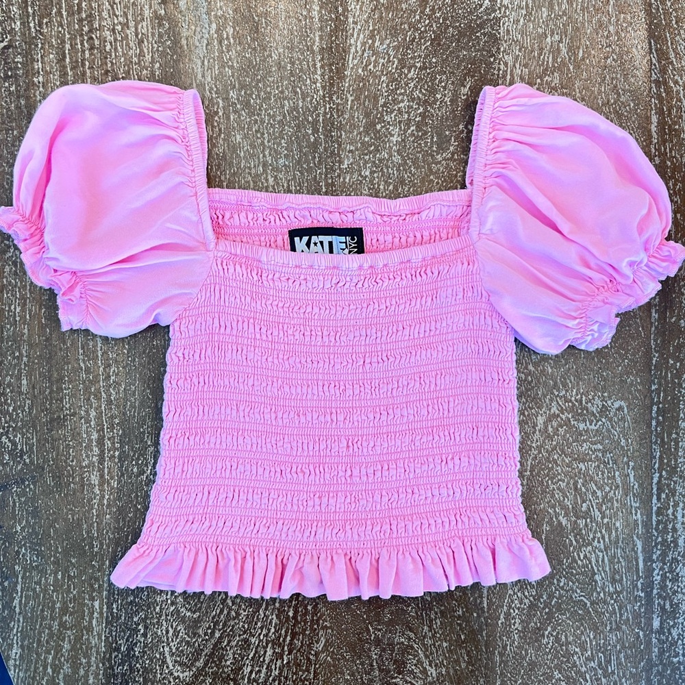 Katie J NYC Marlee smock & puff sleeve Blouse